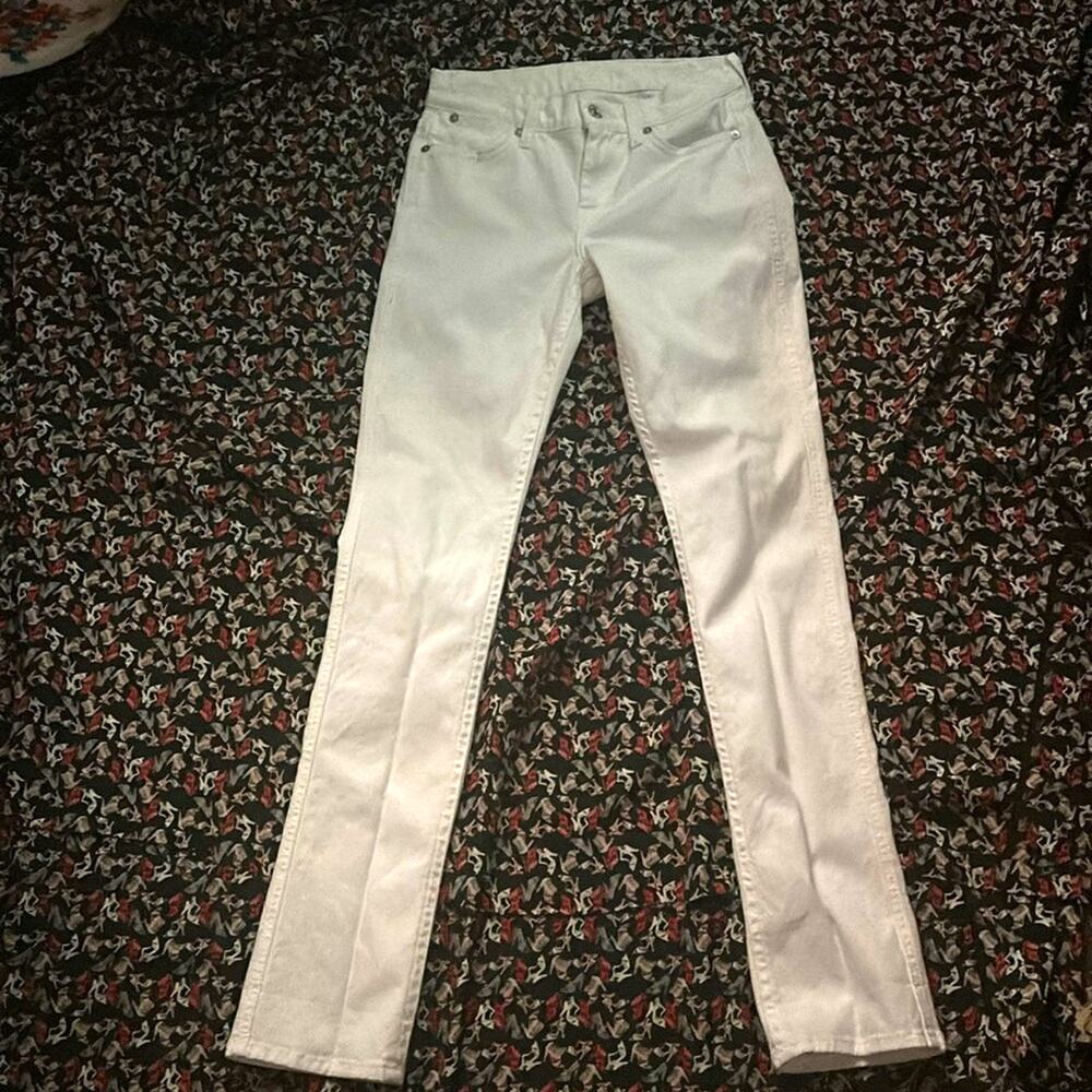 7 For All Mankind 7FAM White Jeans 24 Boho Casual Festival Hippie Minimalist